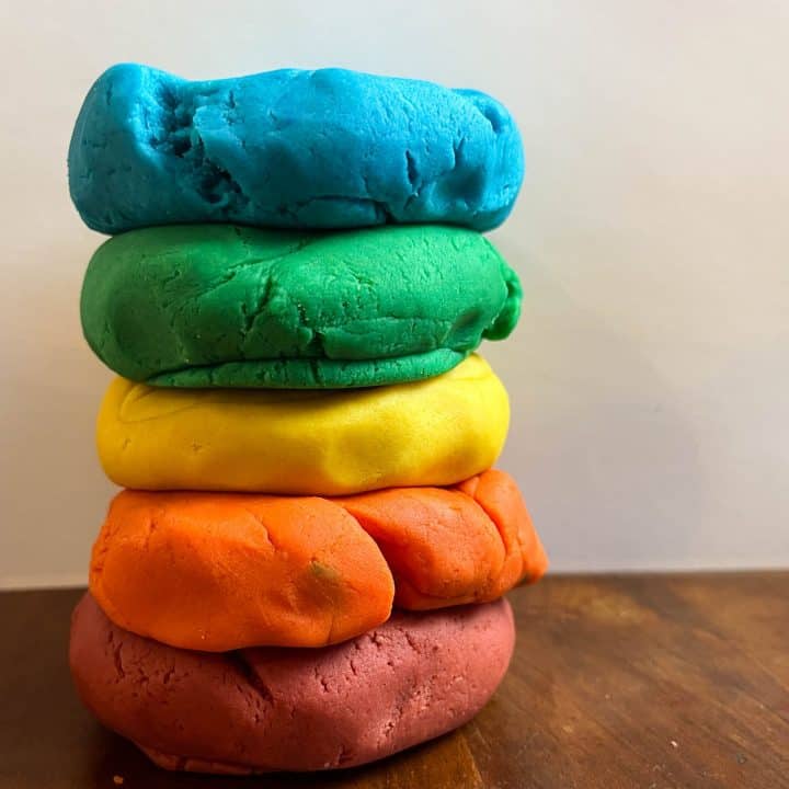 Rainbow play dough