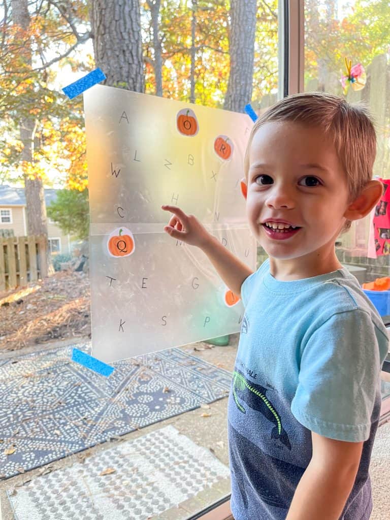 Pumpkin themed letter matching 