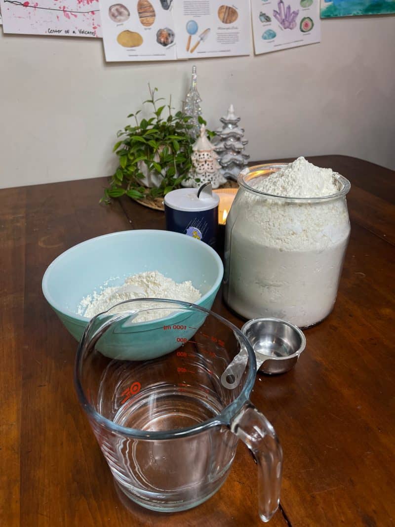 Salt Dough ingredients on a table