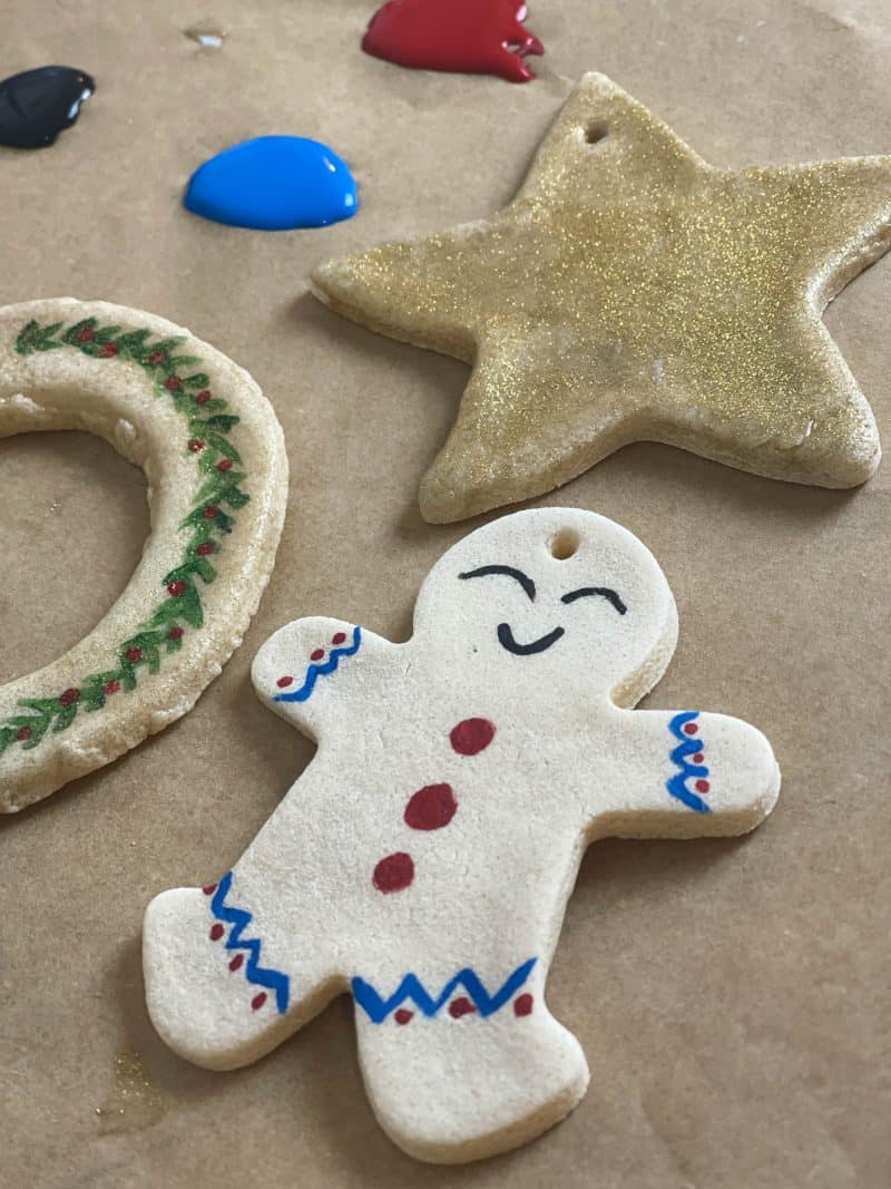 Close up of a Gingerbread Salt Dough Ornament