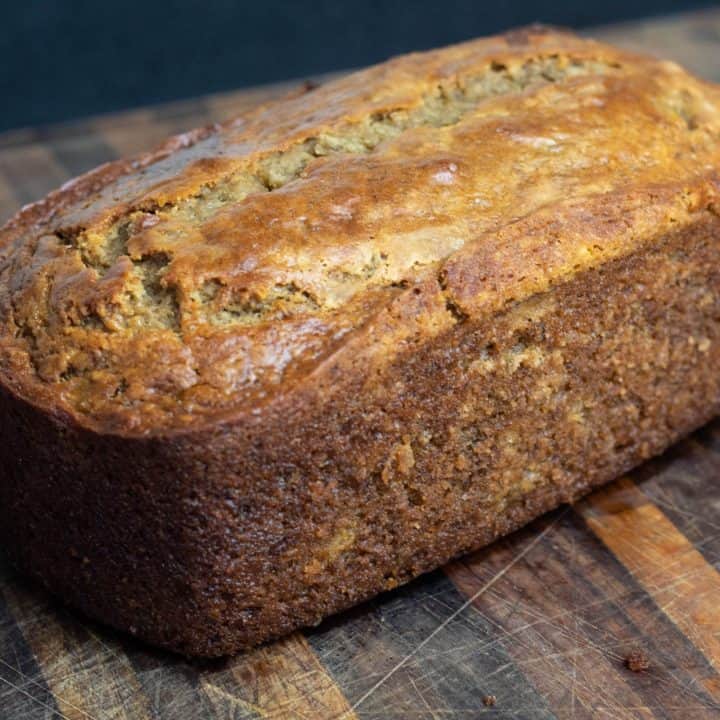 loaf of sourdough banana bread